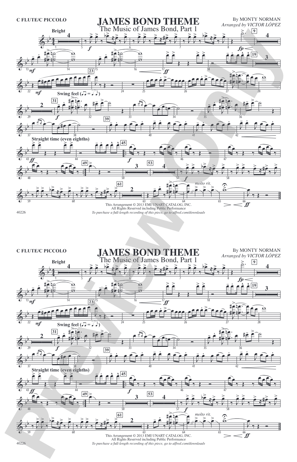James Bond Theme: Flute