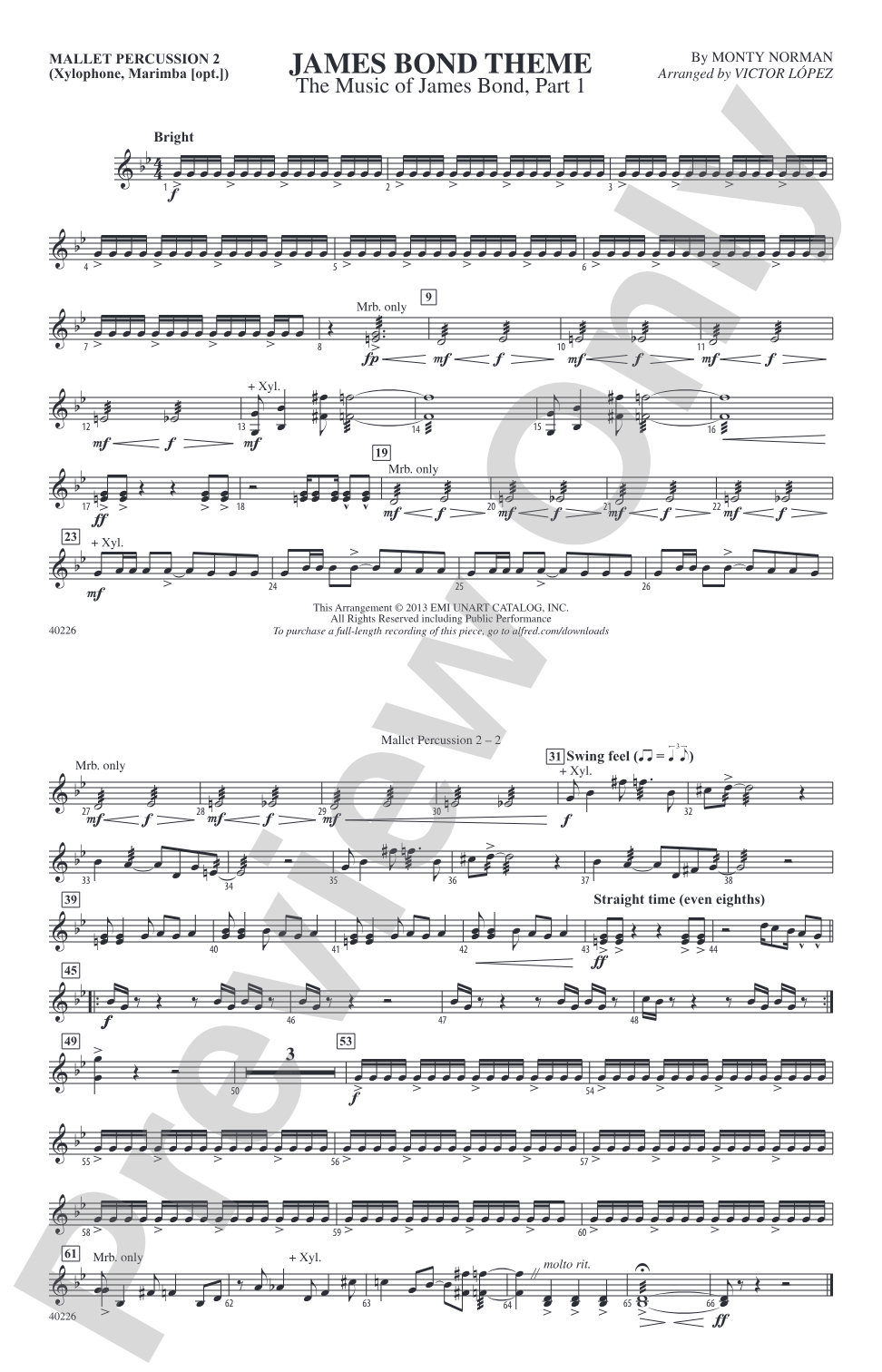 James Bond Theme: 2nd Mallet Percussion