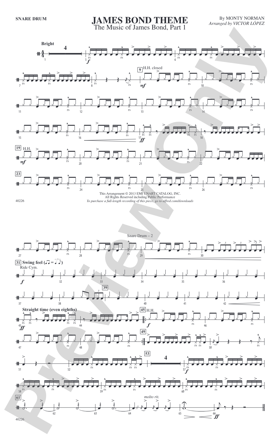 James Bond Theme: Snare Drum