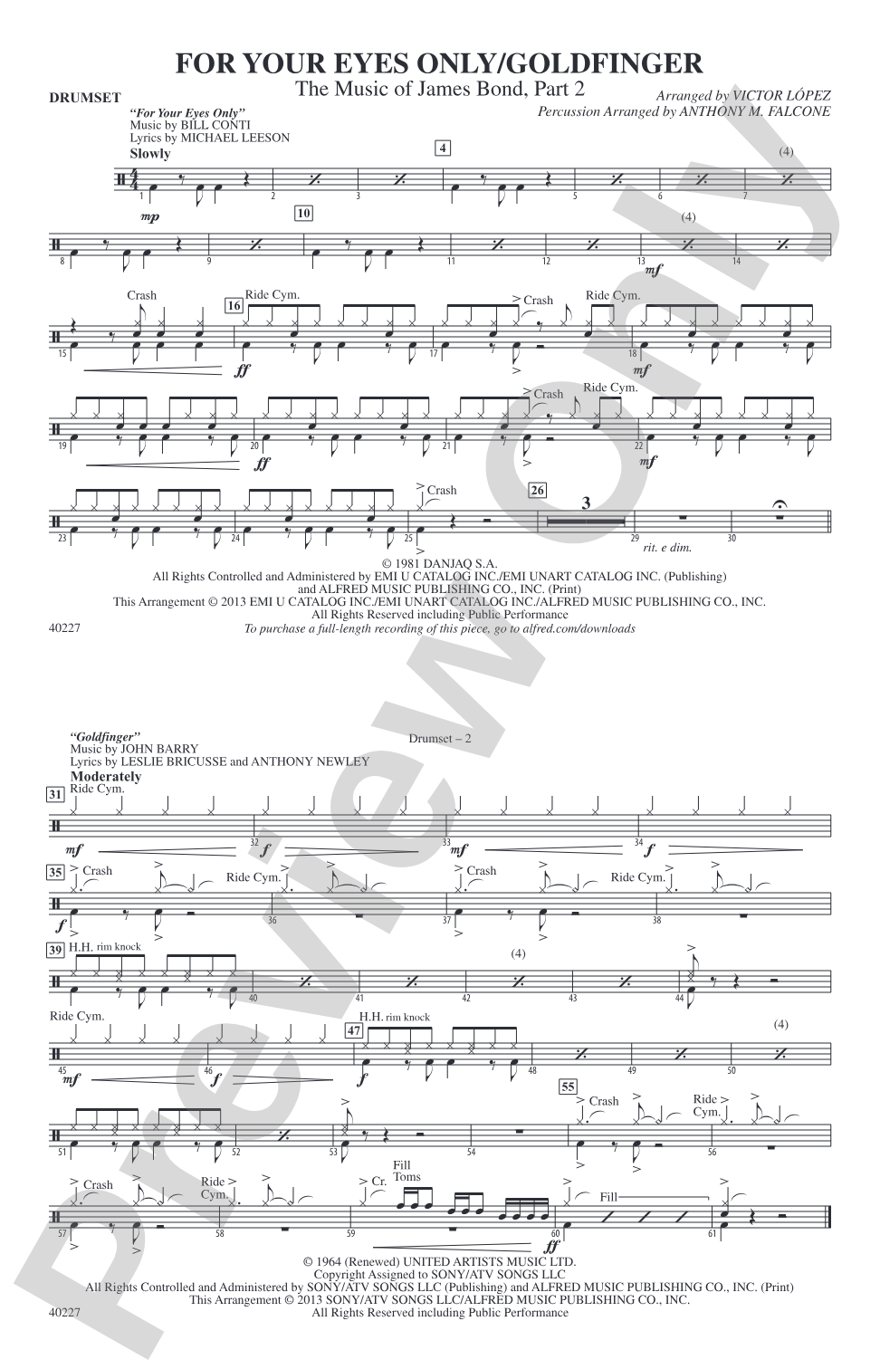 For Your Eyes Only / Goldfinger: Drumset