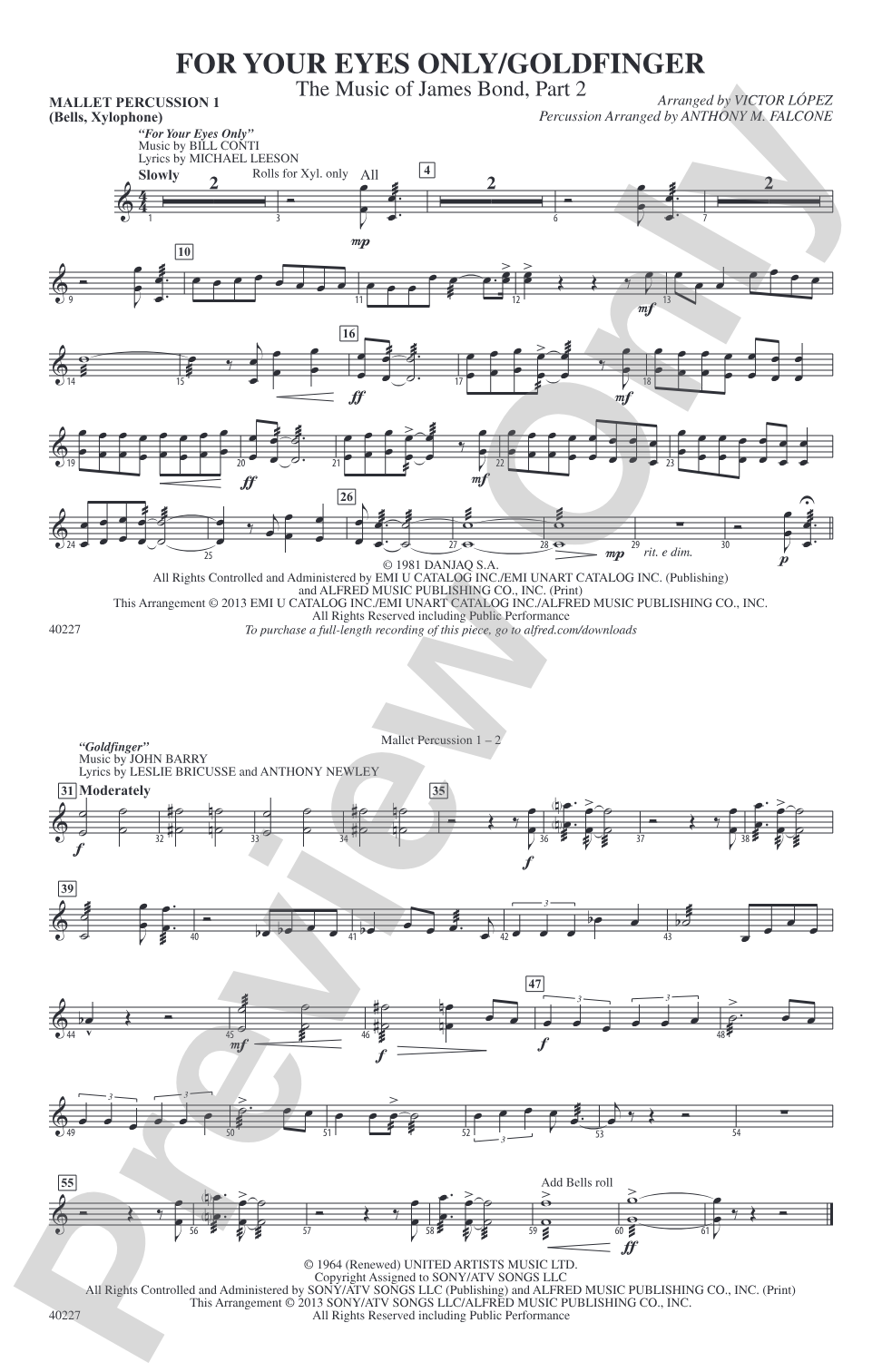 For Your Eyes Only / Goldfinger: Mallets