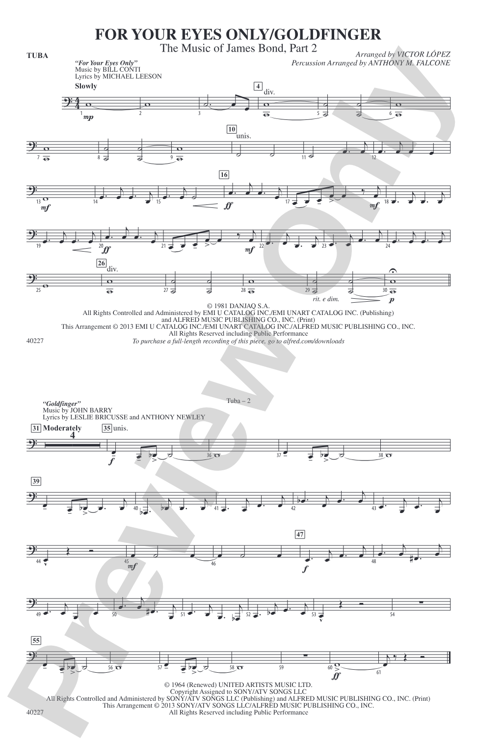For Your Eyes Only / Goldfinger: Tuba