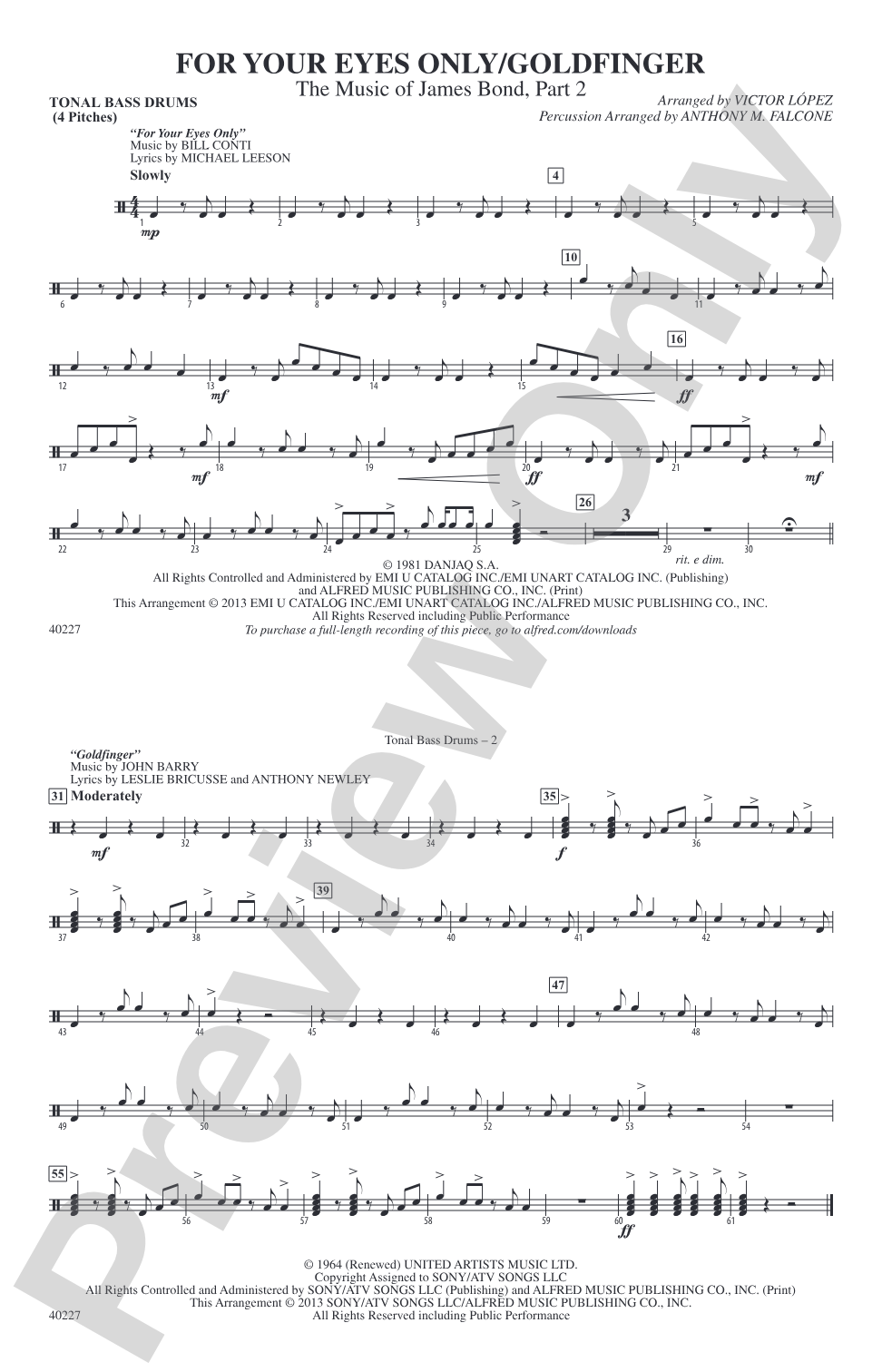 For Your Eyes Only / Goldfinger: Tonal Bass Drum