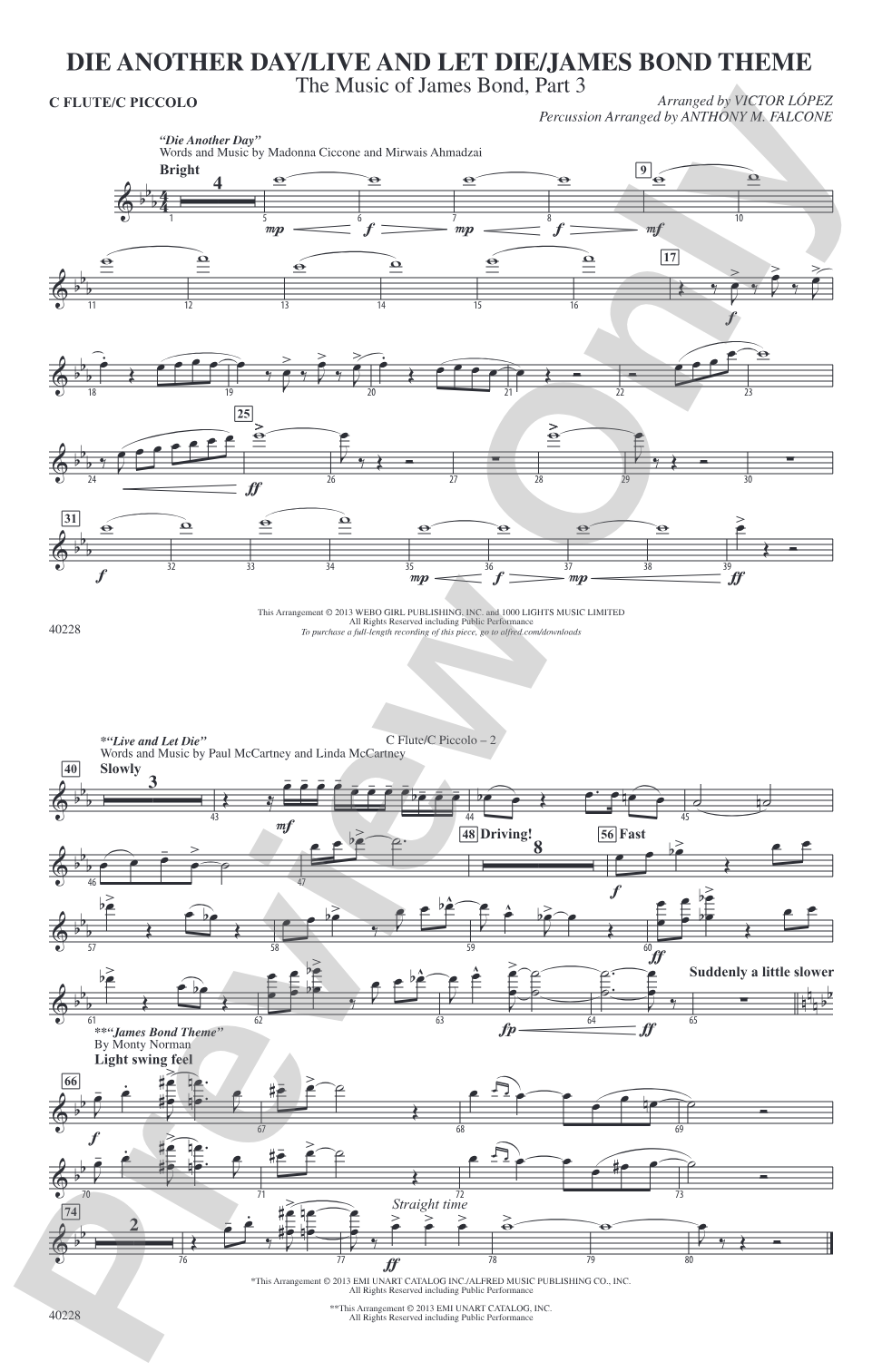 Die Another Day / Live and Let Die / James Bond Theme: Flute