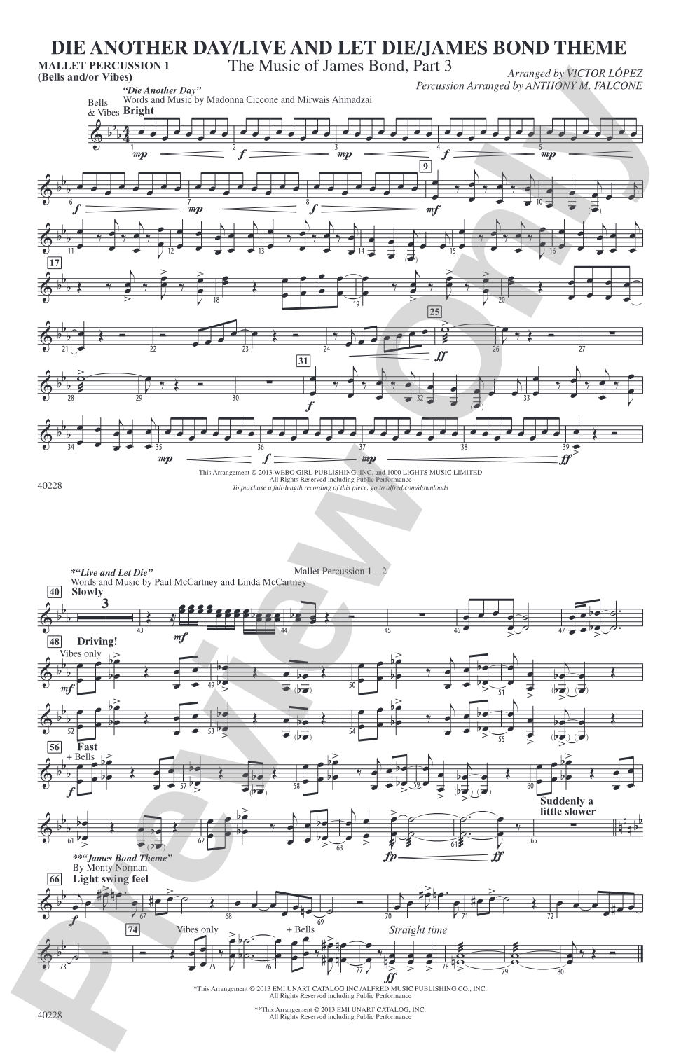 Die Another Day / Live and Let Die / James Bond Theme: Mallets