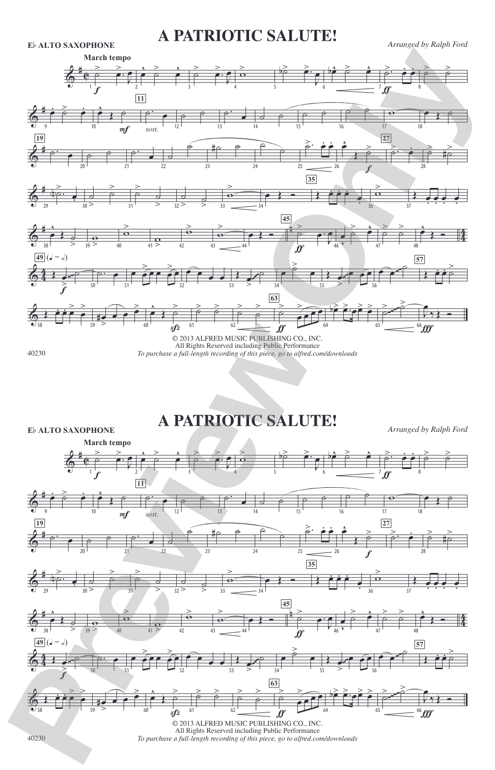 A Patriotic Salute!: E-flat Alto Saxophone