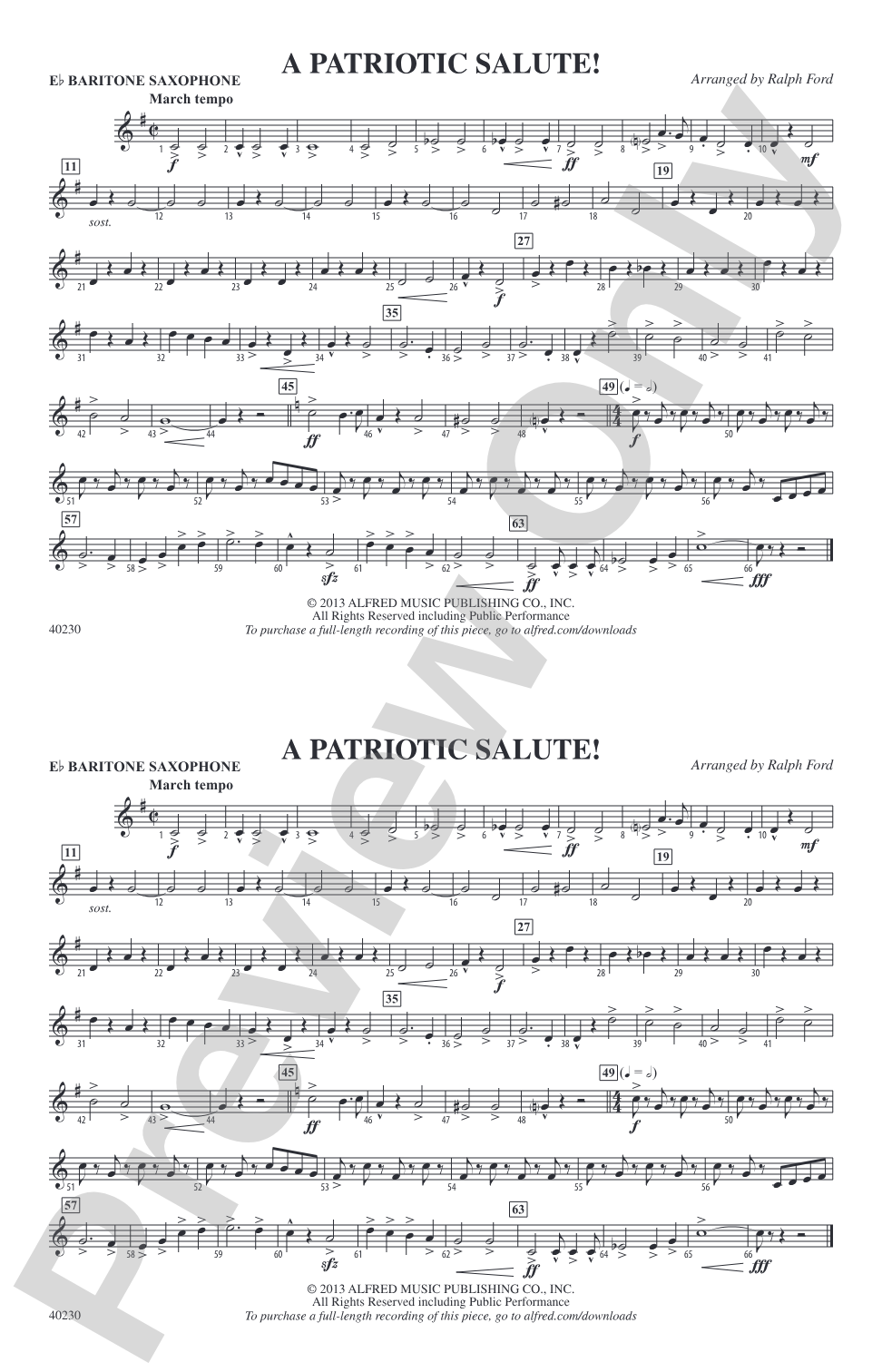 A Patriotic Salute!: E-flat Baritone Saxophone