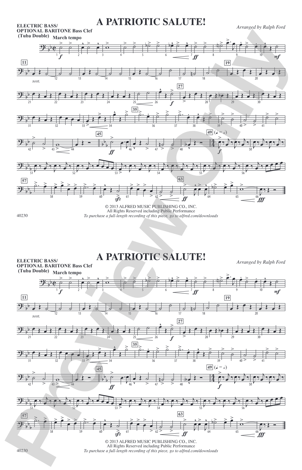 A Patriotic Salute!: Electric Bass