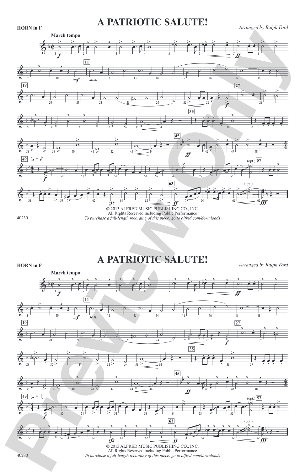 A Patriotic Salute!: 1st F Horn