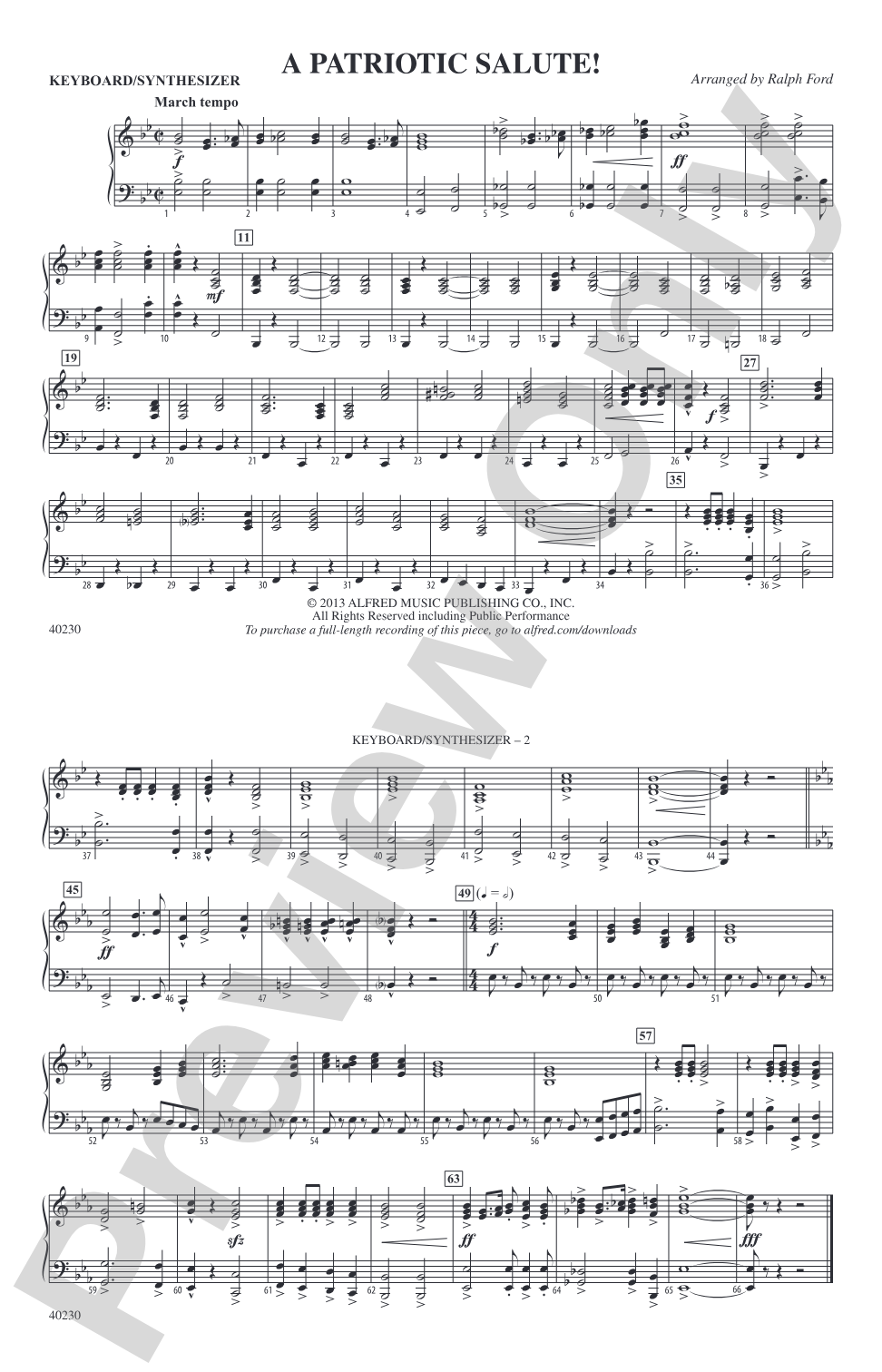 A Patriotic Salute!: Keyboard/Synthesizer