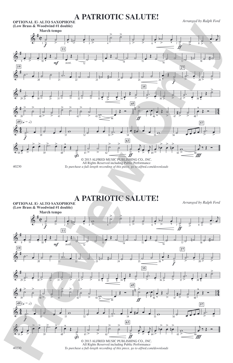 A Patriotic Salute!: Optional Alto Sax