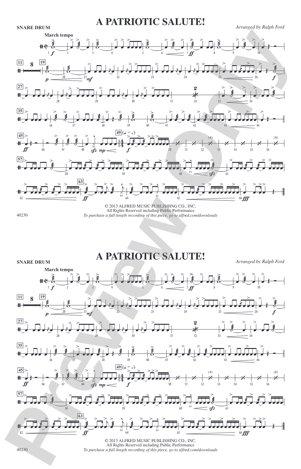 A Patriotic Salute!: Snare Drum