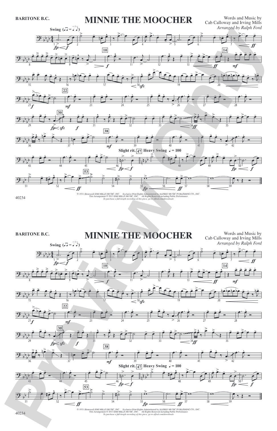 Minnie the Moocher: Baritone B.C.