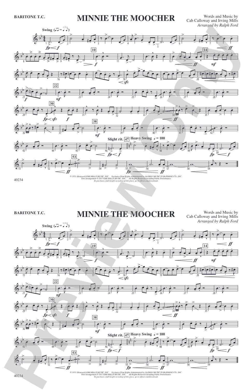 Minnie the Moocher: Baritone T.C.