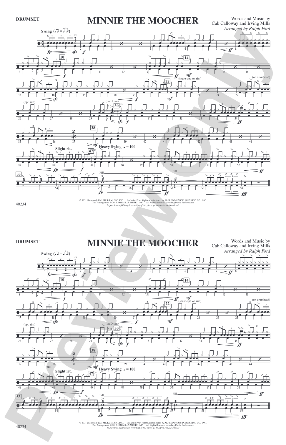 Minnie the Moocher: Drumset