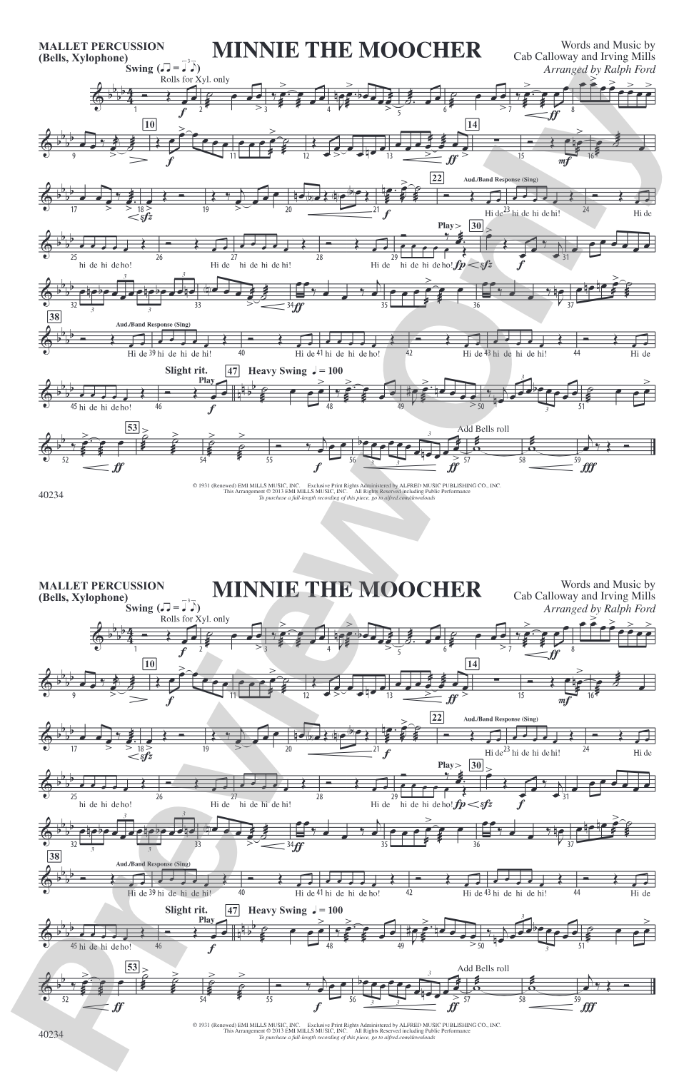 Minnie the Moocher: Mallets