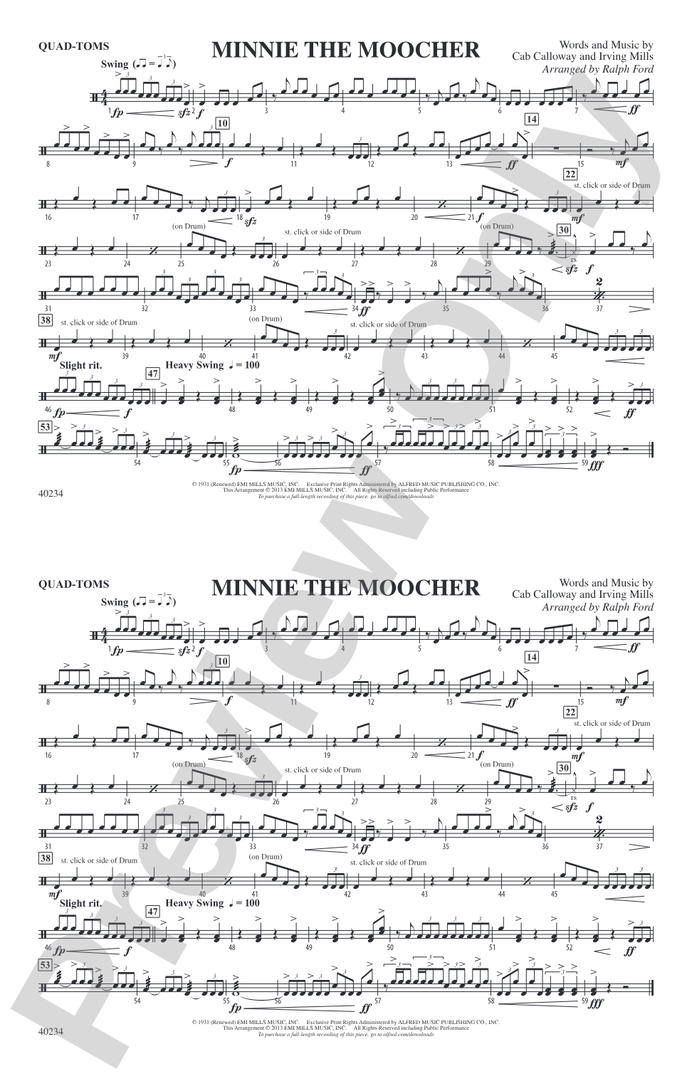 Minnie the Moocher: Quad-Toms