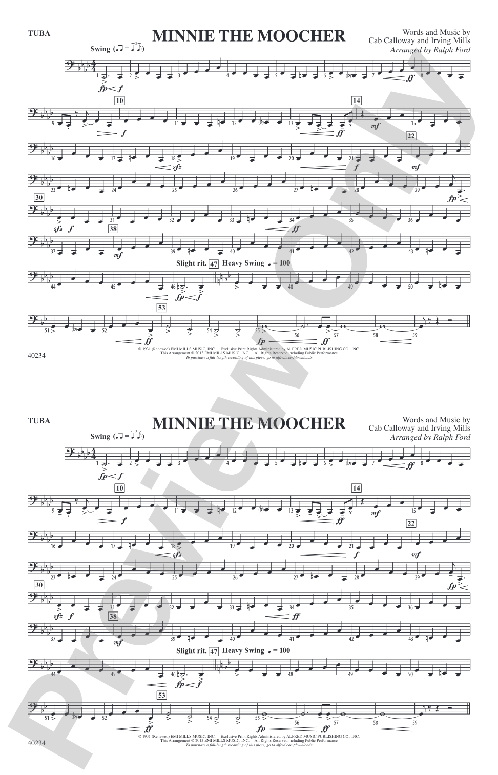 Minnie the Moocher: Tuba