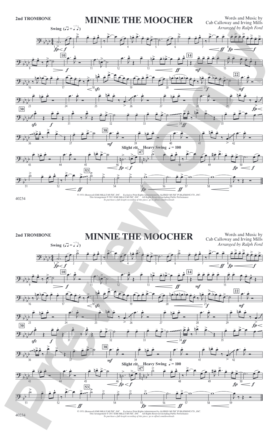 Minnie the Moocher: 2nd Trombone