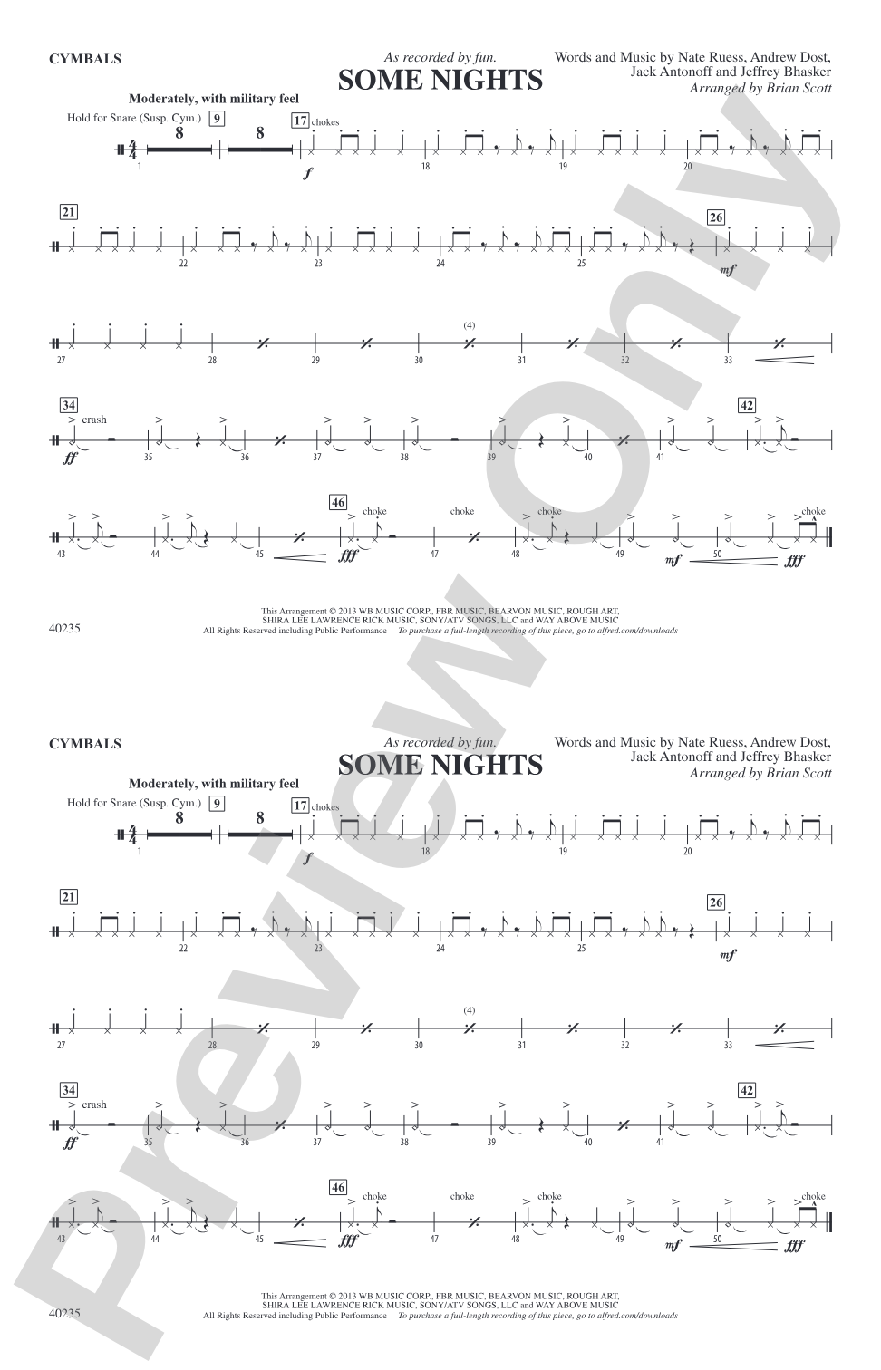 Some Nights: Cymbals