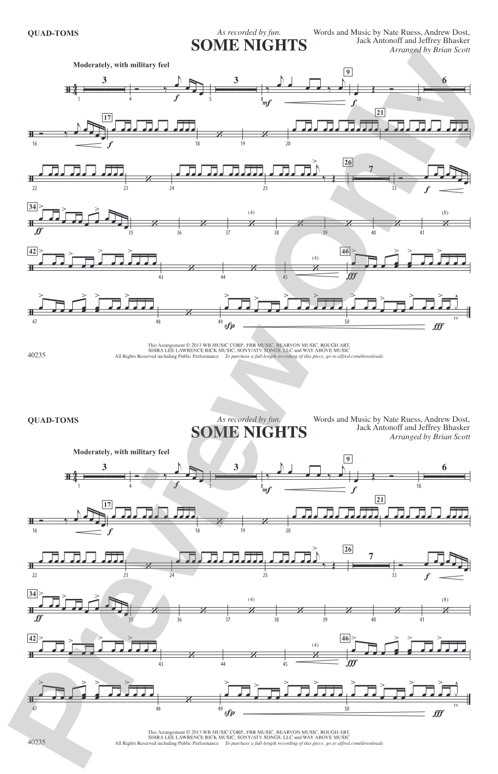 Some Nights: Quad-Toms