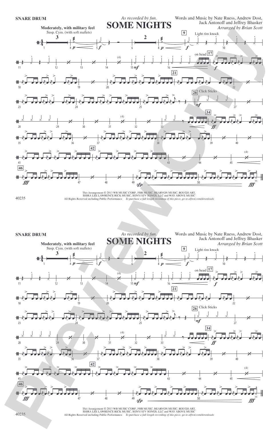 Some Nights: Snare Drum