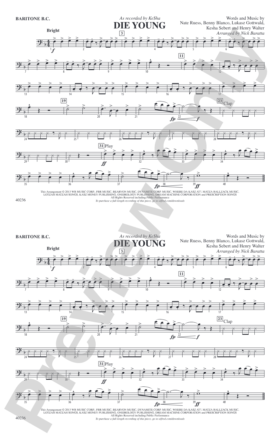 Die Young: Baritone B.C.