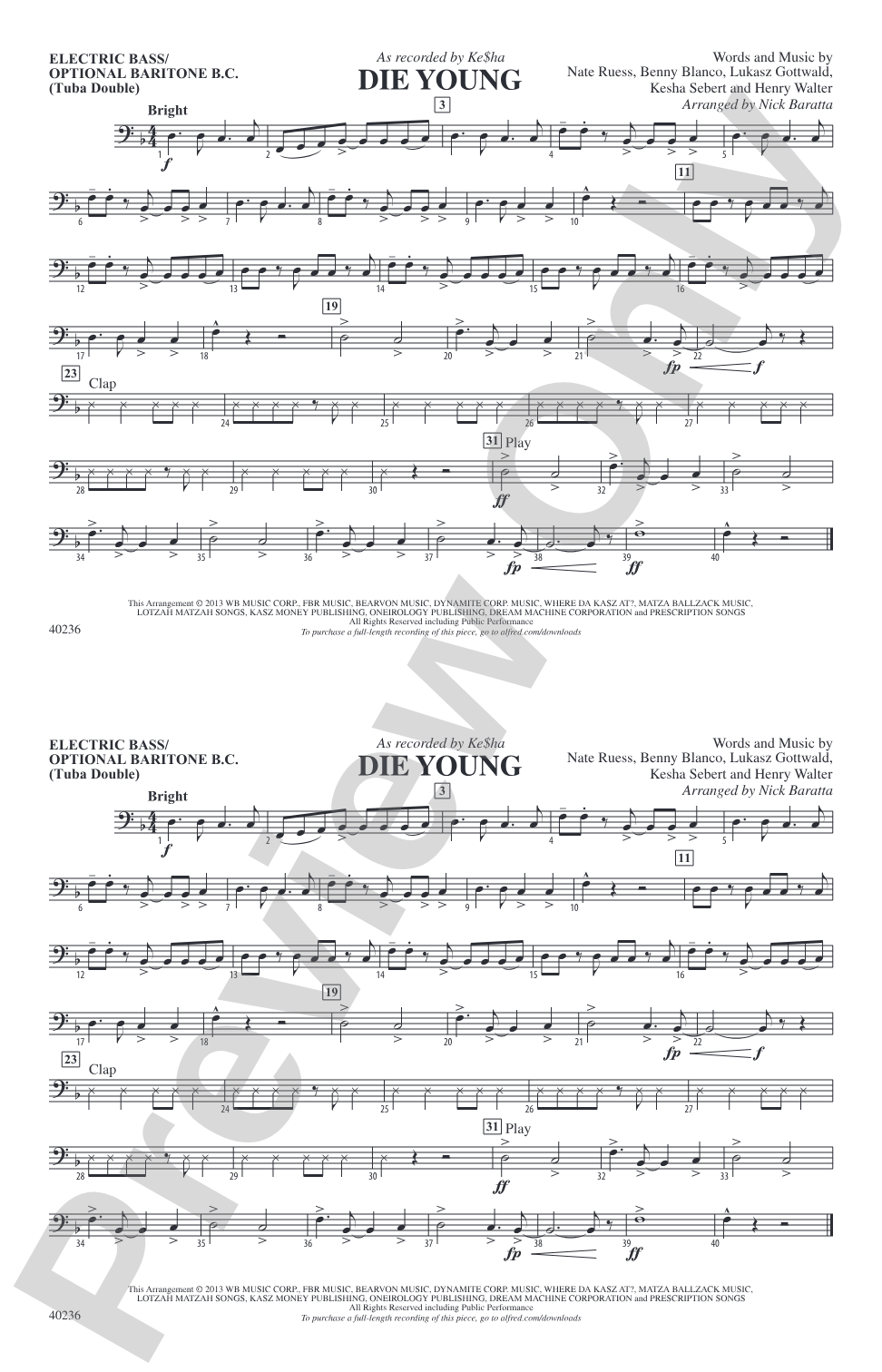 Die Young: Electric Bass
