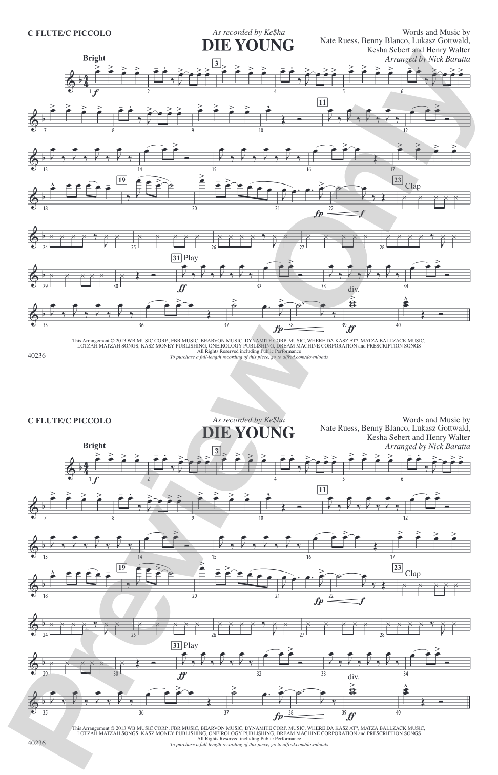 Die Young: Flute