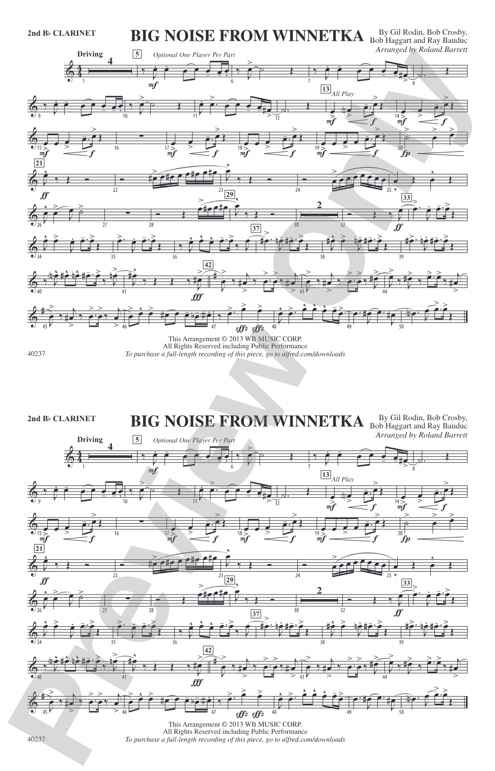 Big Noise from Winnetka: 2nd B-flat Clarinet