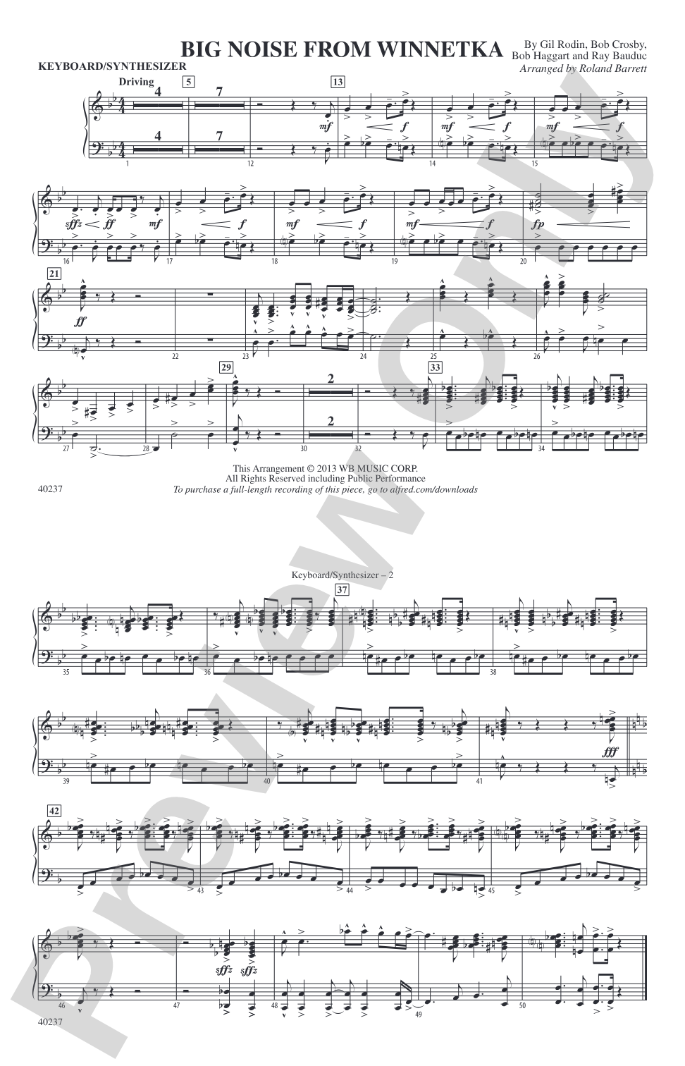 Big Noise from Winnetka: Keyboard/Synthesizer