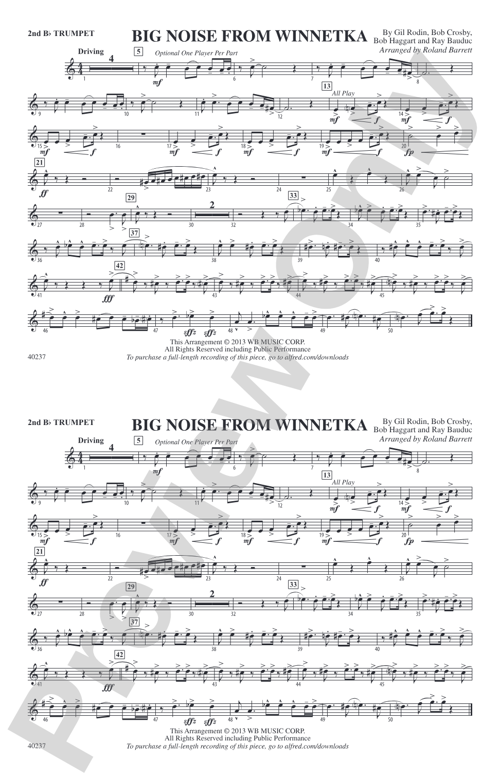 Big Noise from Winnetka: 2nd B-flat Trumpet