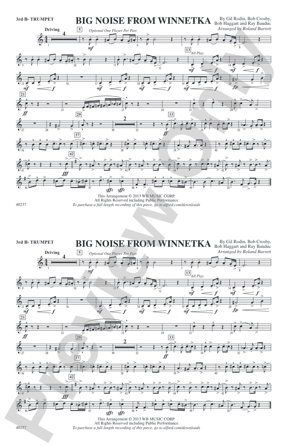 Big Noise from Winnetka: 3rd B-flat Trumpet