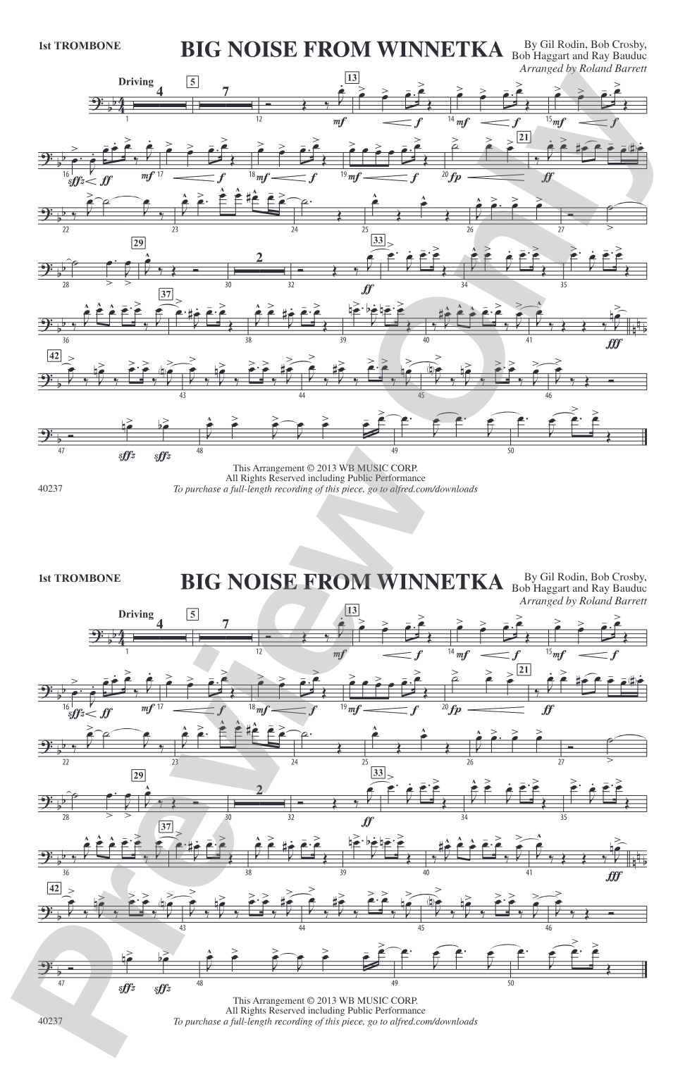 Big Noise from Winnetka: 1st Trombone