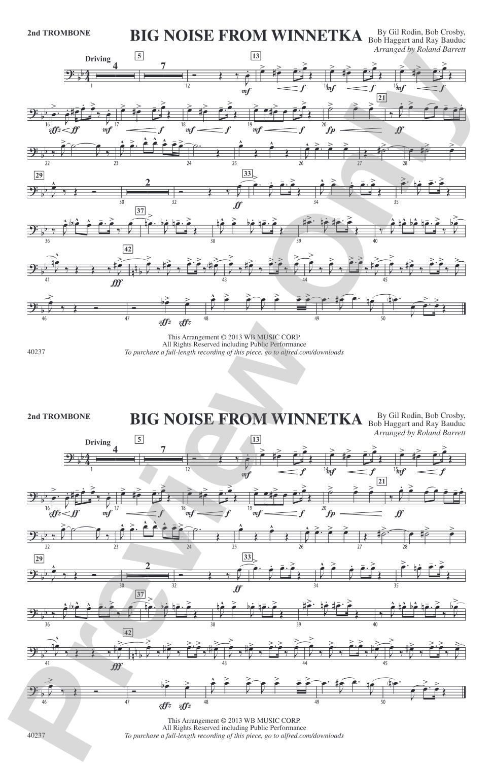 Big Noise from Winnetka: 2nd Trombone