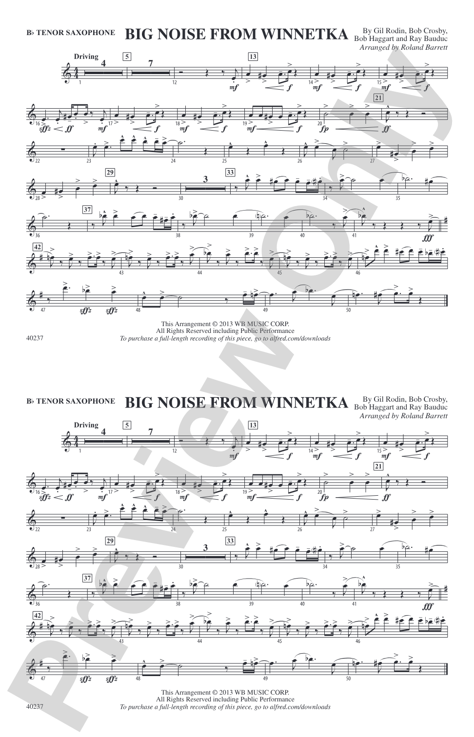 Big Noise from Winnetka: B-flat Tenor Saxophone