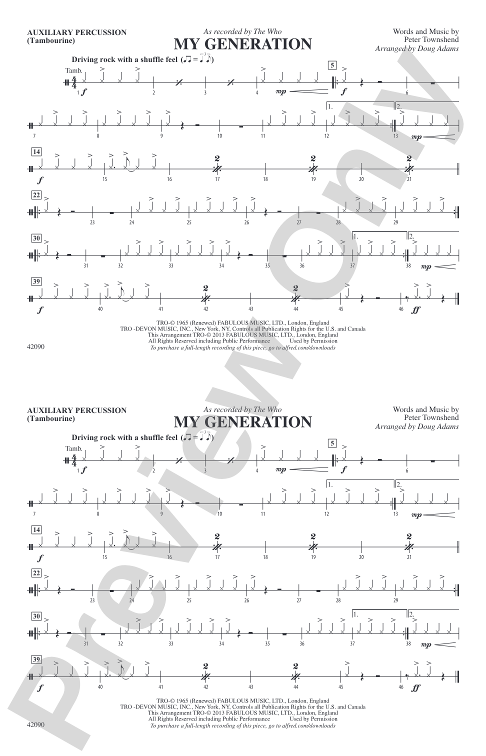 My Generation: Auxiliary Percussion