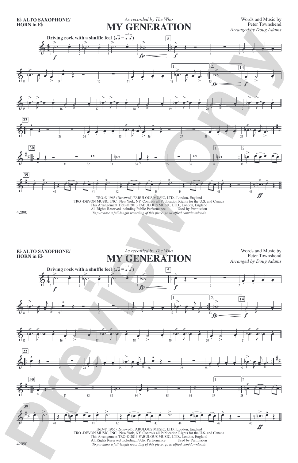 My Generation: E-flat Alto Saxophone