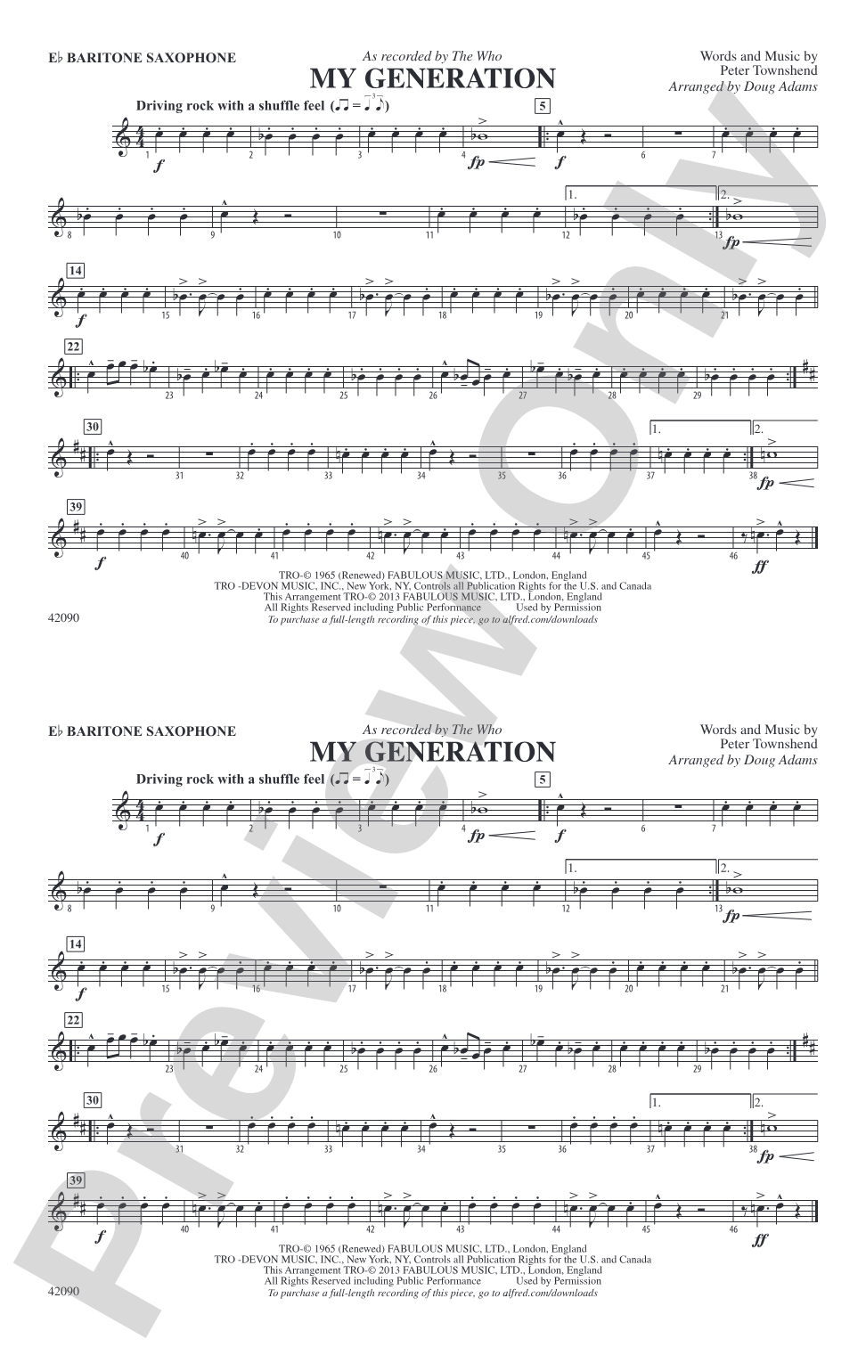 My Generation: E-flat Baritone Saxophone