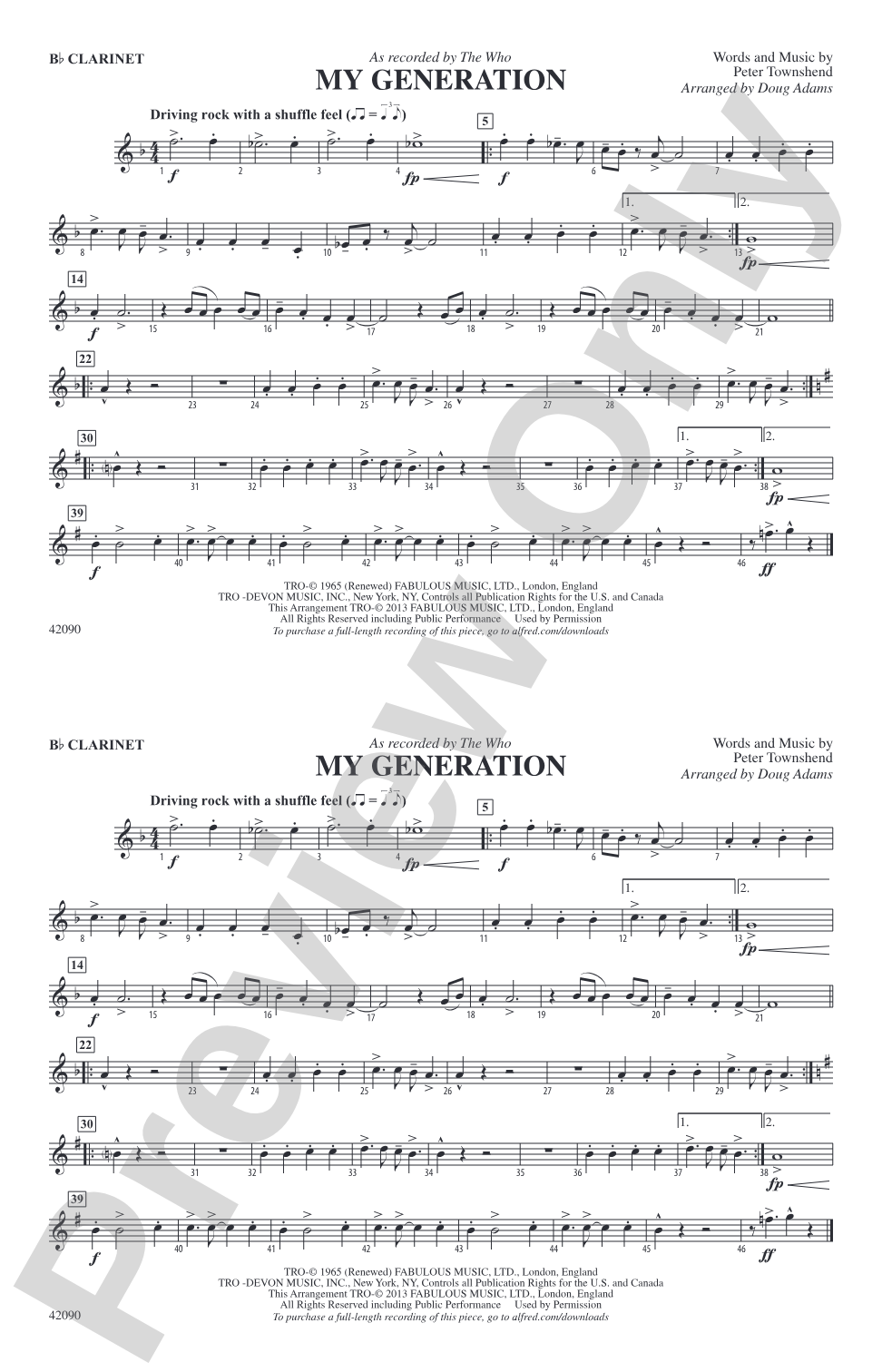 My Generation: 1st B-flat Clarinet