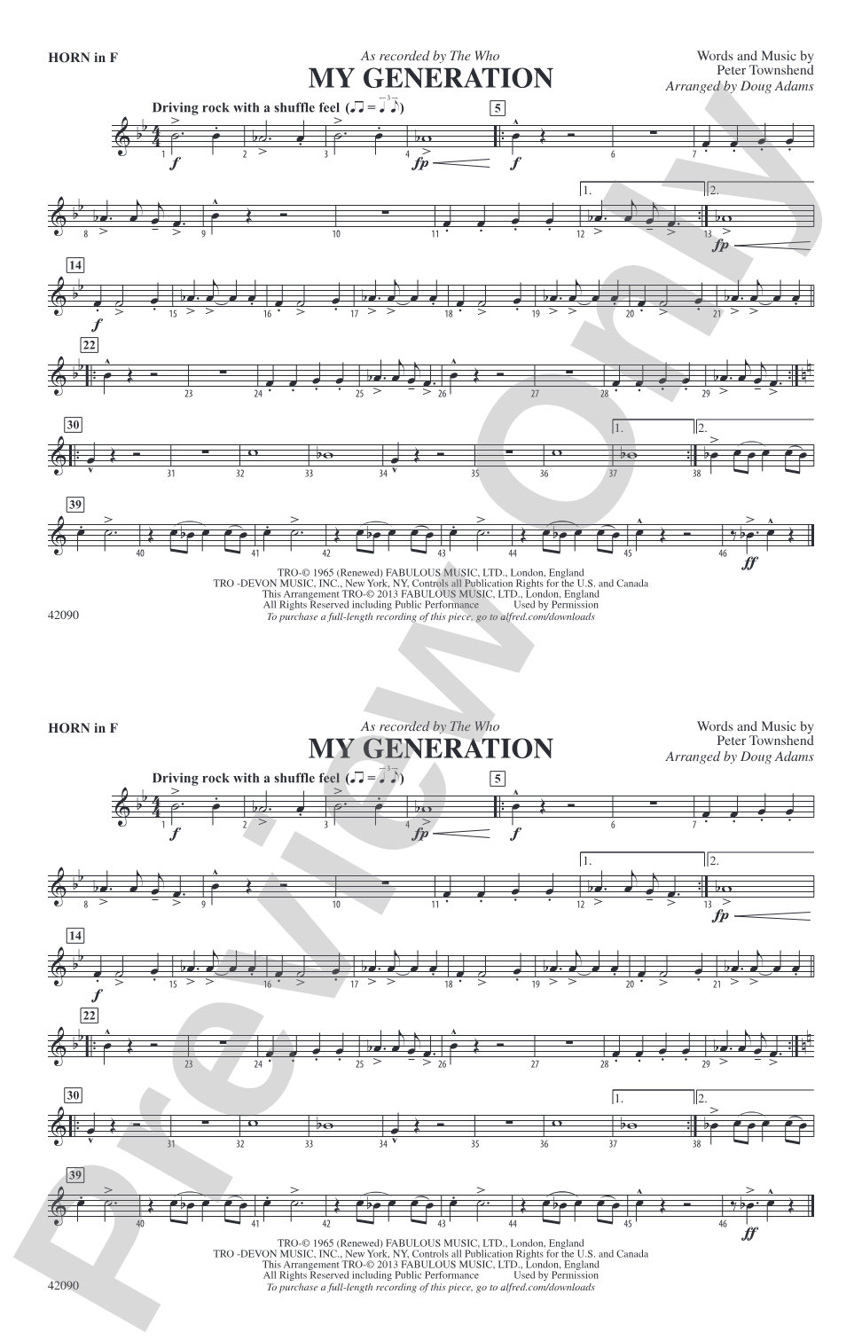 My Generation: 1st F Horn
