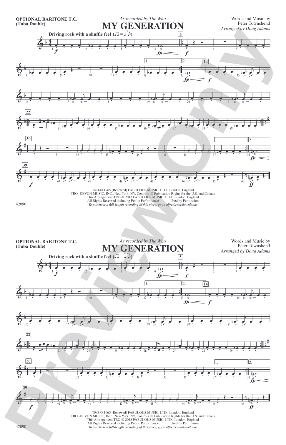 My Generation: Optional Baritone T.C. (Tuba Double)