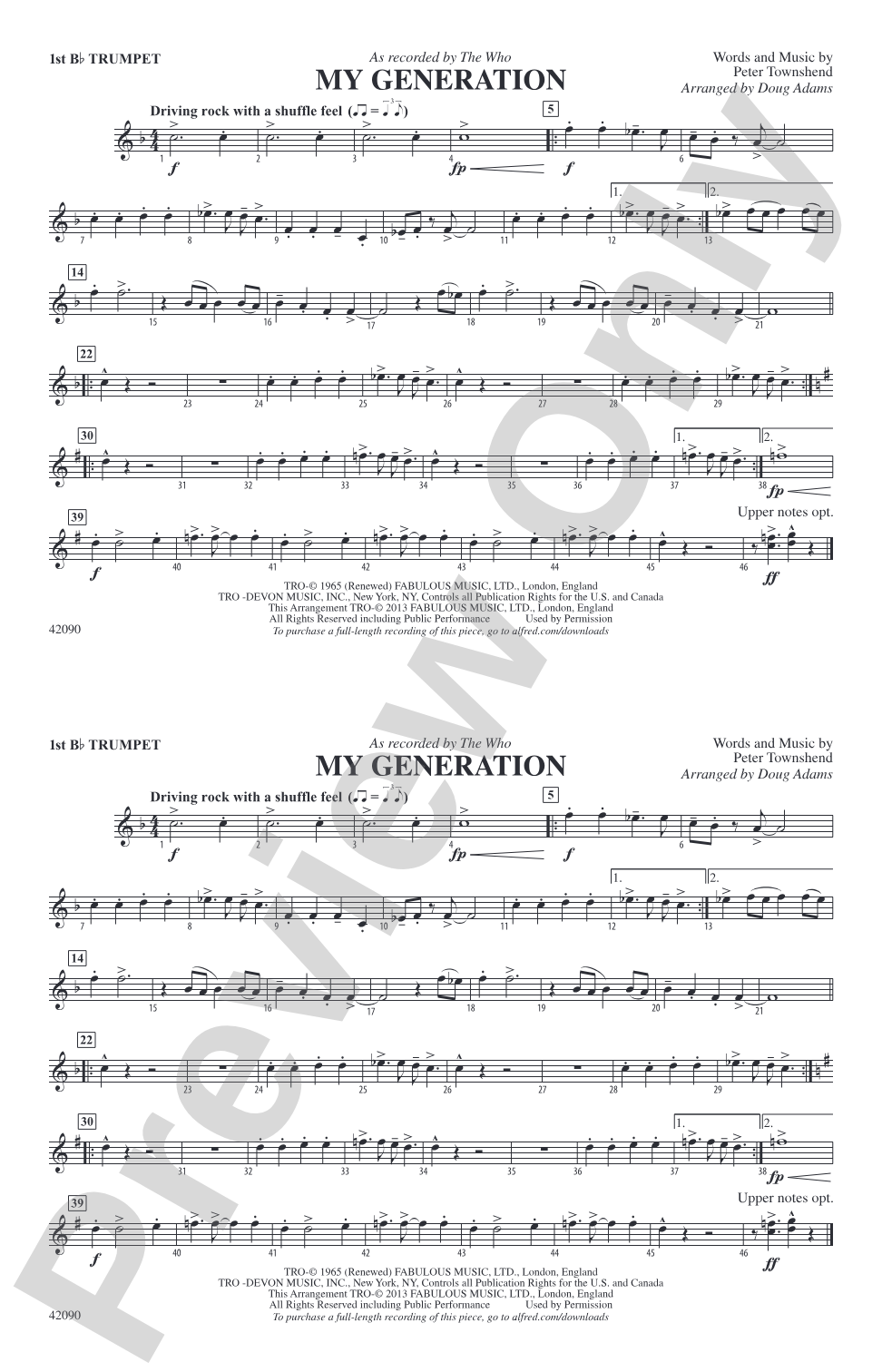 My Generation: 1st B-flat Trumpet