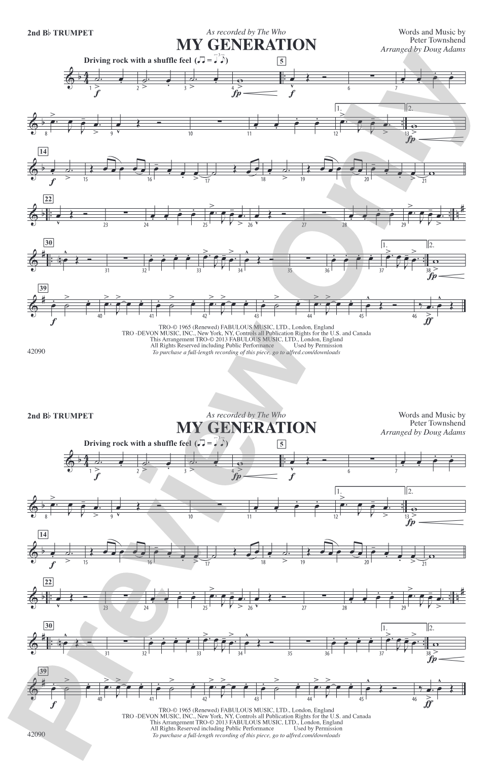 My Generation: 2nd B-flat Trumpet