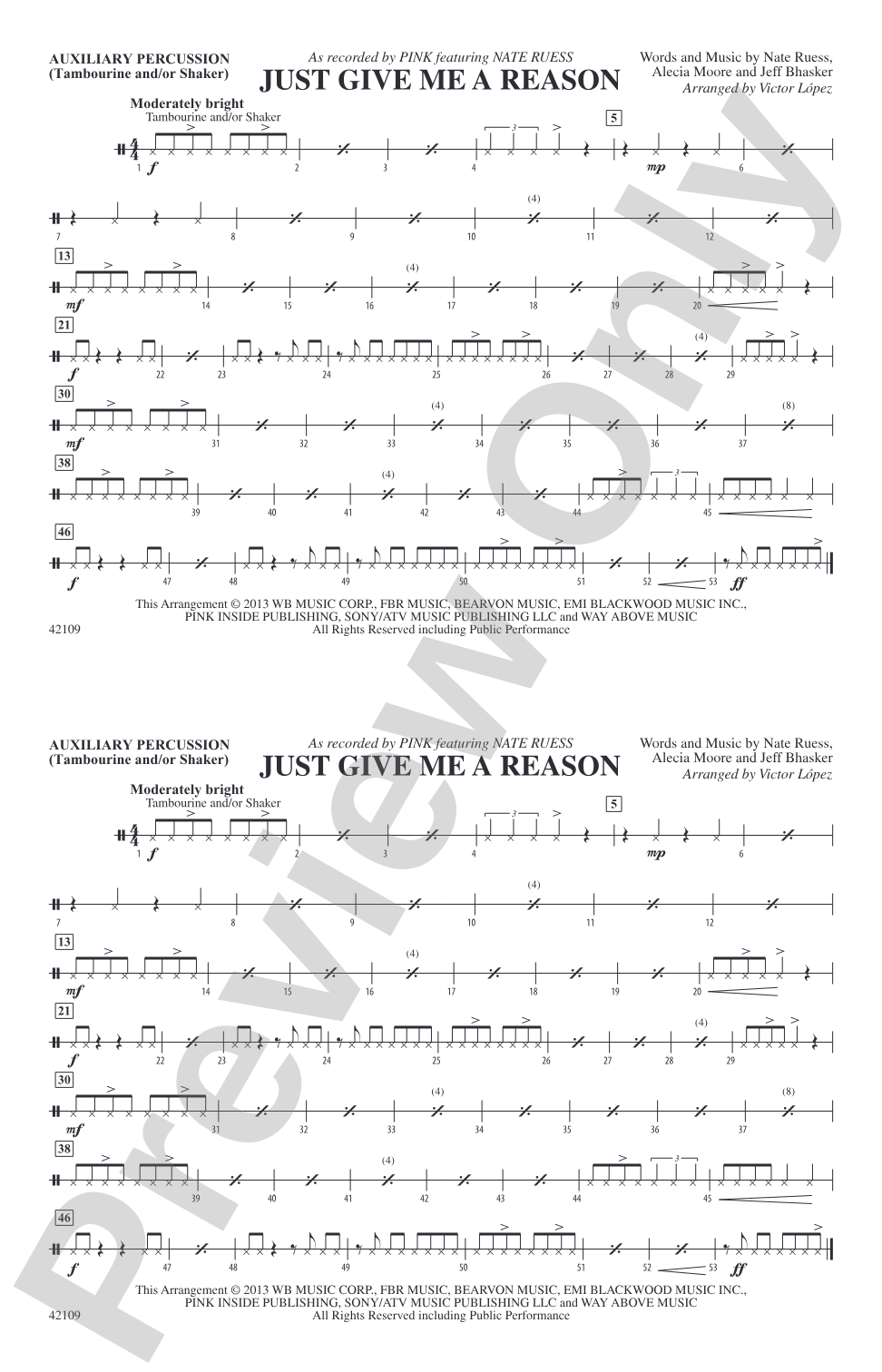Just Give Me a Reason: Auxiliary Percussion