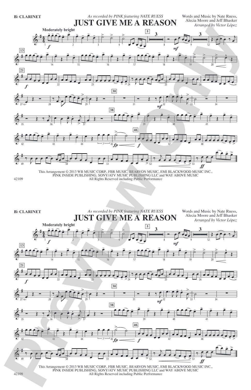 Just Give Me a Reason: 1st B-flat Clarinet