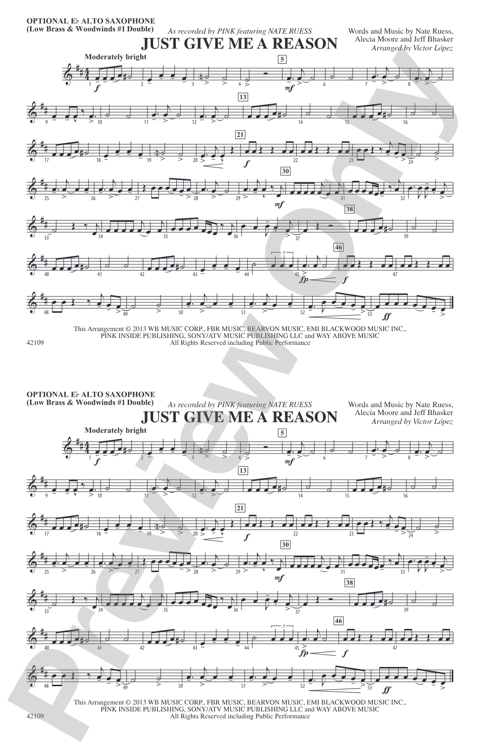 Just Give Me a Reason: Optional Alto Sax