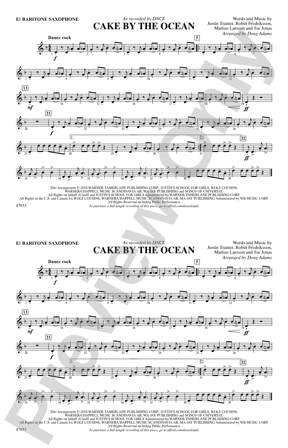 Cake by the Ocean: E-flat Baritone Saxophone