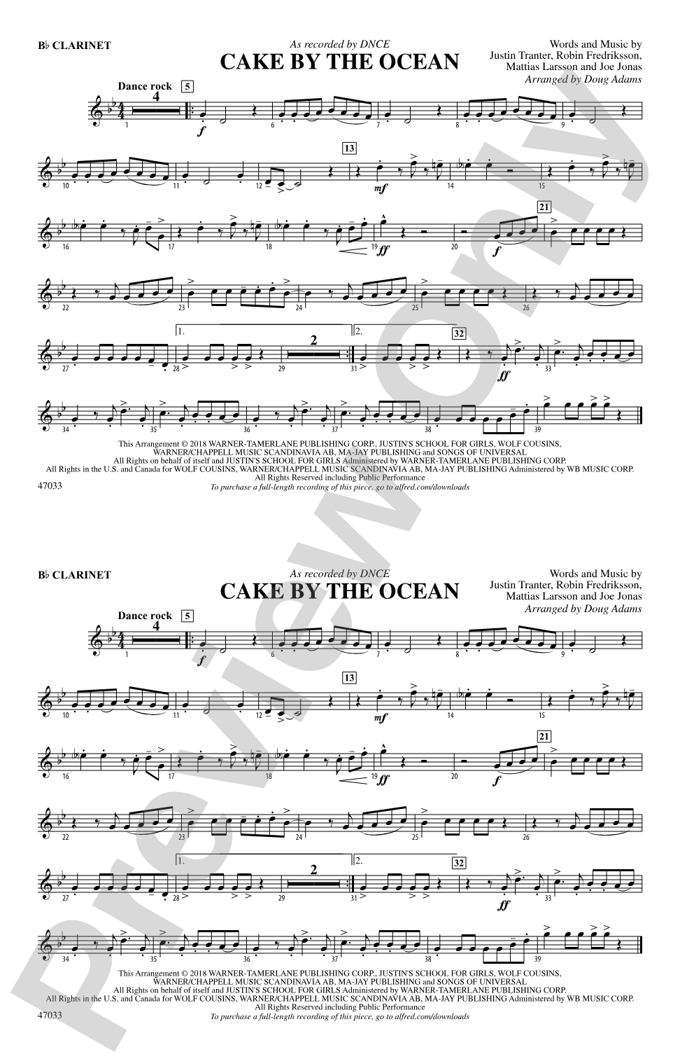 Cake by the Ocean: 1st B-flat Clarinet
