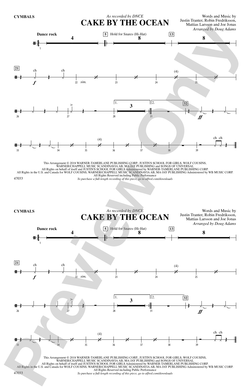 Cake by the Ocean: Cymbals